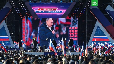 Владимир Путин выступил на концерте-митинге в Москве