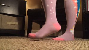 Foot Play in Rainbow Blast Knee Highs