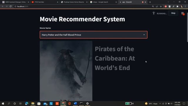 Movie Recommender System # ML Project-4 #Data Analytics, # Streamlit, # Pandas, # APIs #TMDB