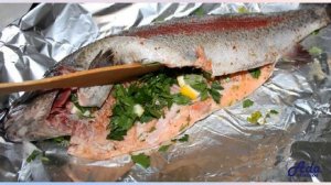 Форель радужная в фольге Рецепт, пошаговый, как приготовить, видеорецепт