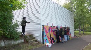 В Сыктывкаре вырисовывается новое граффити в рамках фестиваля уличной культуры и спорта "СтарТуй"