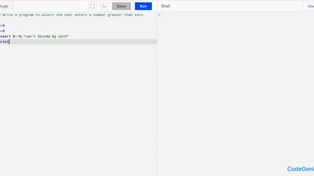 Python Practicals-Assert exception in #python