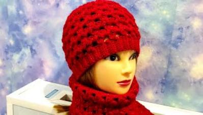 ШАПОЧКА НА ВЕСНУ крючком.  КОМПЛЕКТ ШАПОЧКА И ШАРФИК ДЛЯ НАЧИНАЮЩИХ. (720p).mp4