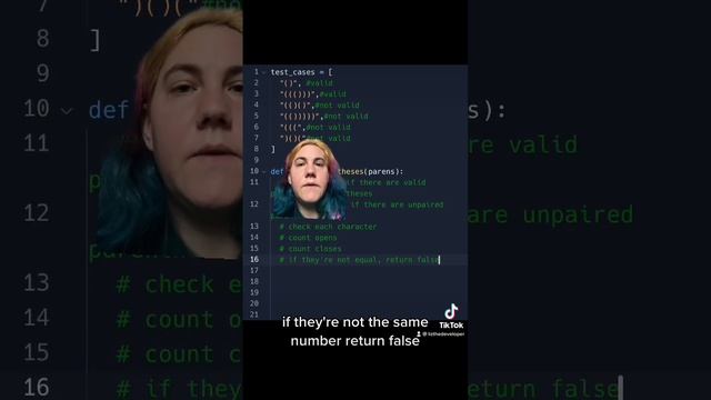 Let’s do validate parentheses #learntocode #python #problemsolving #class #learn