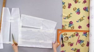 Модная женская юбка А-силуэта со встречными складками из жаккарда Моделирование,раскрой. Летняя юбк