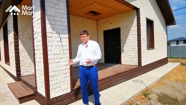 Одноэтажный дом с фасадом из "Екатерининского камня" смотреть онлайн