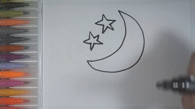 How to draw Cute Moon for kids/ как нарисовать Луна /сурет салу ай/ Art for kids hub /easy drawing смотреть онлайн