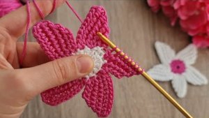 Цветочек в тунисской технике вязания крючком?