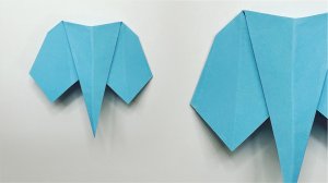 Голова слона из листа бумаги. Оригами подробный видео урок. ★★☆☆☆