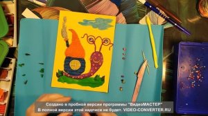 Пластилиновая живопись. Смешная улитка. Часть 2.