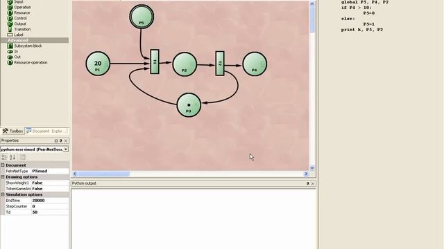 Petri.NET simulator + timed petri nets driven with Python смотреть онлайн
