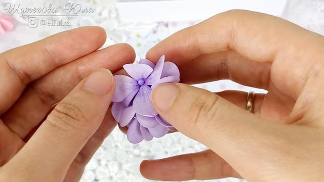 Гортензии из фоамирана на заказ для кукольных аксессуаров /Цветы для скрапбукинга и украшений смотреть онлайн