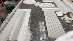 Карниз из Гипса тянем с шаблонном можно и своими руками даже в гараже