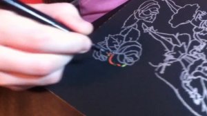 Разноцветная гравюра - Дюймовочка. Colored engraving - Thumbelina.