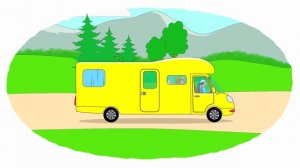 Мультик - Раскраска. Учим Цвета - Мультфильмы про машины - Дома на колесах