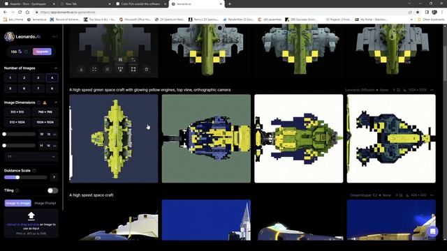 Creating spaceship sprites with Reference (ASEPRITE/AI)