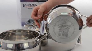 Обзор «Набор кастрюль "Bohmann" с крышками, 6 предметов. BH-0306, цвет серый»