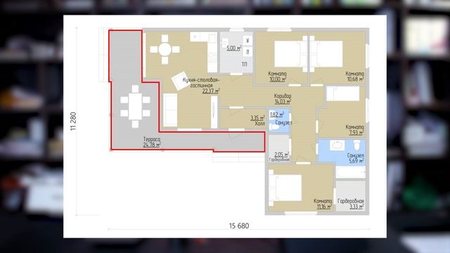 Одноэтажный дом 100 кв.м. экономичный с 4 спальнями | Дом 15 на 11 метров | Готовый проект смотреть онлайн