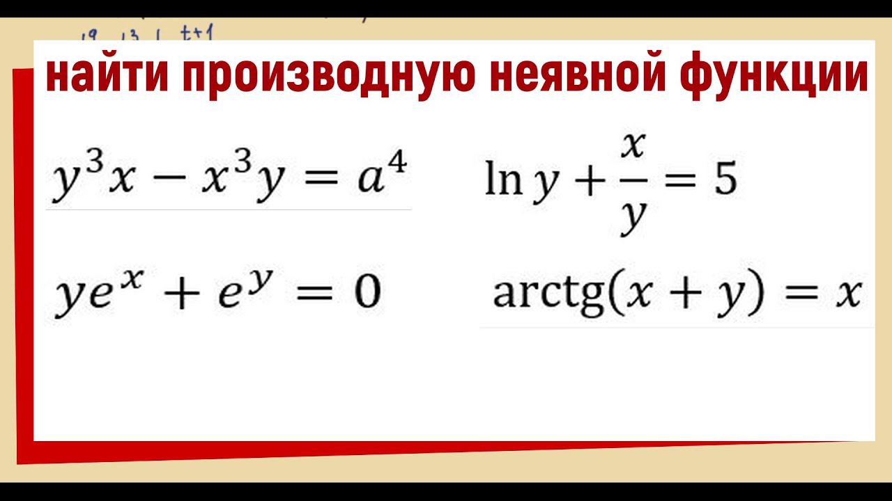 11.2 Найти производную неявной функции /ПРИМЕРЫ