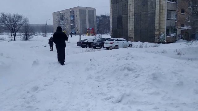 Зима в  Караганде . Очень много снега!