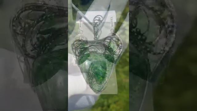 авторские оправы из мельхиора: серафинит и хромдиопсид