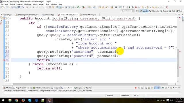 Checkout in Shopping Cart in JSP-Servlet and Hibernate смотреть онлайн