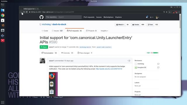 Badges in GNOME Shell Dock ..and how to checkout a pull request from GIthub [GNOME 3.26] смотреть онлайн