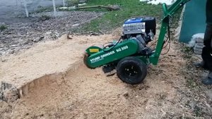 Пример работы измельчителя пней Sable SG350