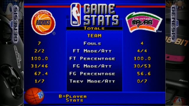 NBA Action '95 Starring David Robinson (Sega Genesis) - Houston Rockets at San Antonio Spurs смотреть онлайн