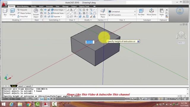 How to Use Subtract & Intersect Command In 3D Auto Cad || Tutorial For Beginners смотреть онлайн