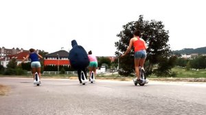 Slalom scene from the GausWheel Spirit Double Bass the new freestyle urban scooter