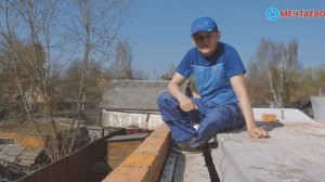 Межэтажное перекрытие. Строительство дома из газобетона. Узел плит перекрытия.
