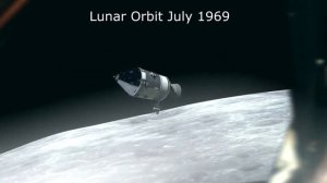 Apollo 11 Columbia orbits the moon. Animation to music.