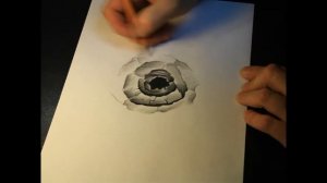 Простой 3d рисунок  Карандашом. Дыра.  3d painting  Pen. 3d рисунки.