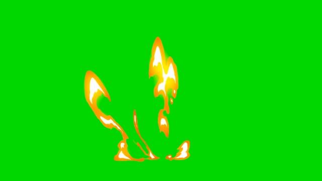 Огонь №58 Новые Футажи Пламя Эффекты на Зеленом фоне смотреть онлайн