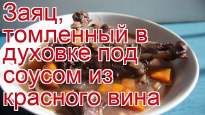 Как приготовить зайца пошаговый рецепт - Заяц, томленный в духовке под соусом из красного вина