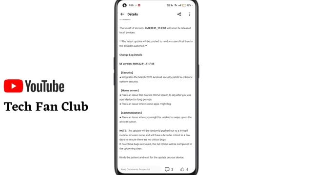 New Update Realme UI 4.0 Android 13 Stable Update Rollout/New OTA Update & Bugs Fixed March 2023