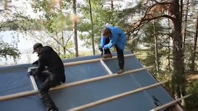 Теплоизоляции кровли. ISOVER-Ондулин. смотреть онлайн