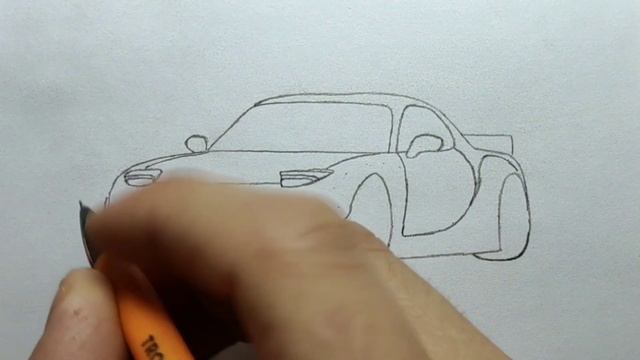 How to draw a MAZDA RX-7 ROCKET BUNNY 1992  drawing car  coloring mazda rx7 stance  rx 7 2002 3