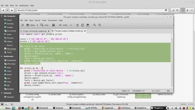 Python Networking Script for Multi vendor configuration Nexus Cisco and Arista using NAPALM смотреть онлайн