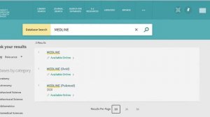 Search for Databases in Primo VE