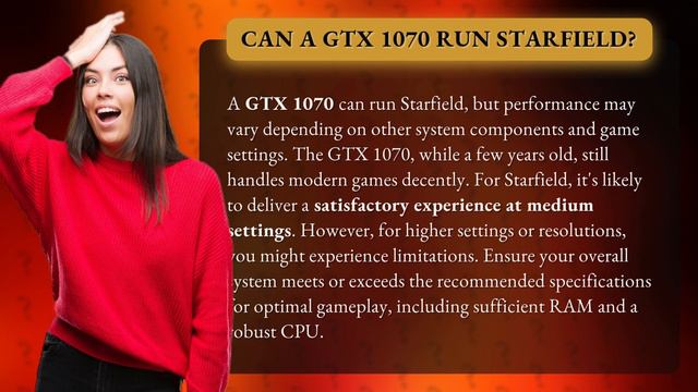 Can a GTX 1070 run Starfield?