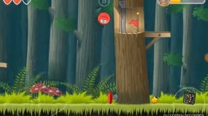 Игровой мультик для детей. Игра в red ball. Лесная локация. Красный шарик и злой квадрат ниндзя.