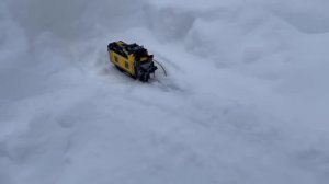 LEGO Snow Plow Train: working and clearing snow