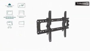 Характеристики и установка на стену наклонного кронштейна для ТВ 37-75" TvHolder PLB-2. VESA600х400