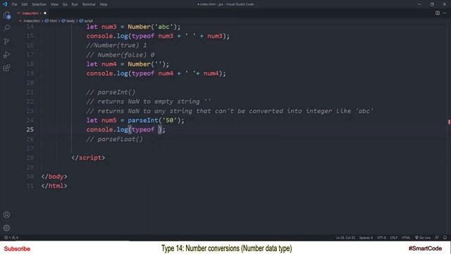 Number Conversions | Number data type in JavaScript | Part 14 | JavaScript | #SmartCode