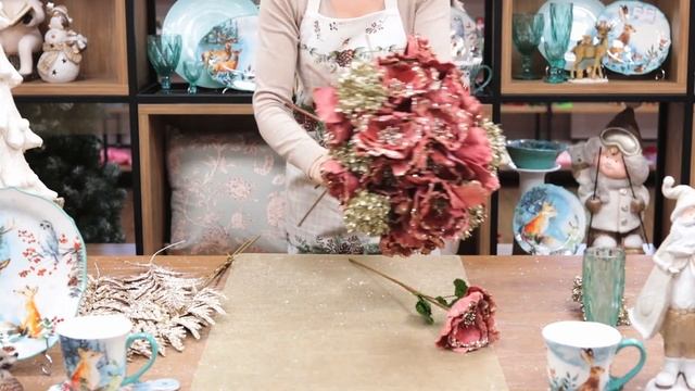 Новогодняя композиция из искусственных цветов «Блеск». Мастер-класс смотреть онлайн