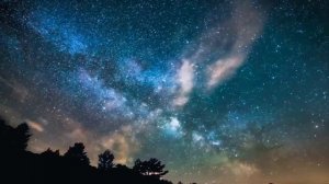 Релакс, ночное небо, звуки природы.