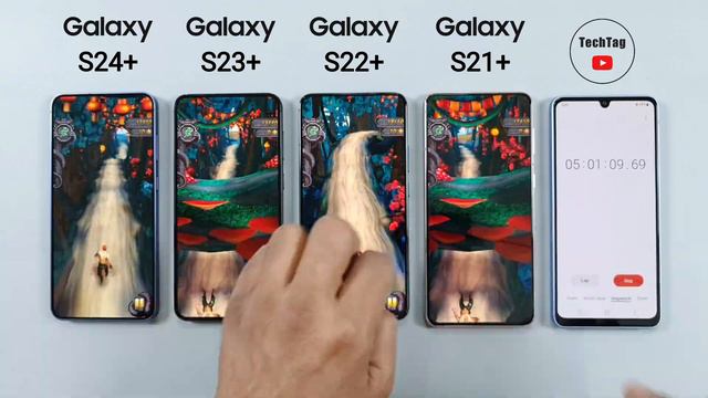 Samsung S24 Plus vs S23 Plus vs S22 Plus vs S21 Plus Battery Drain Test
