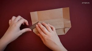 Крафт-конверт с застежкой из бумаги А4 | Как сделать оригами конверт из крафтовой бумаги без клея